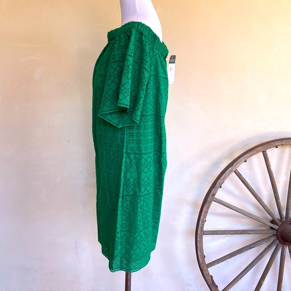 RALPH LAUREN Kelly Green Eyelet Dress Wear On/Off Shoulders Sz 10 NWT MSRP $195 - Picture 8 of 12